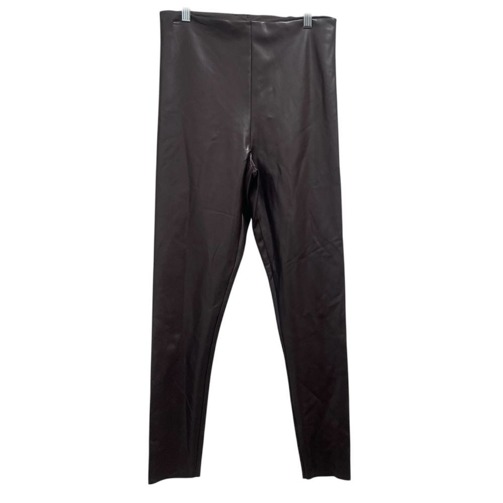 Joie Brown Faux Leather Leggings Size Large NWT Retail $198